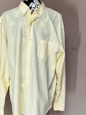 J.CREW Vintage Yellow Micro-Gingham Secret Wash 2-Ply 100% Cotton Oxford Shirt